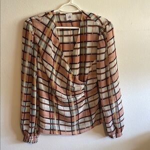 CAbi Multicolor Plaid Blouse